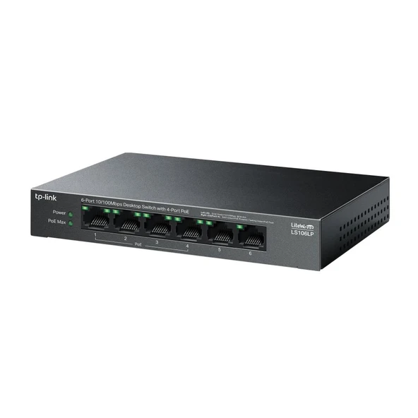 Tp-Link LS106LP 6 Port 10/100 Mbps 4 Port Poe+ 10/100 Mbps Switch Metal Kasa - 3