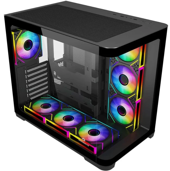 GameBooster GB-G2851BB Sea View USB 3.0, ATX 7 x ARGB Fanlı, Siyah Kasa (PSU Yok) - 1
