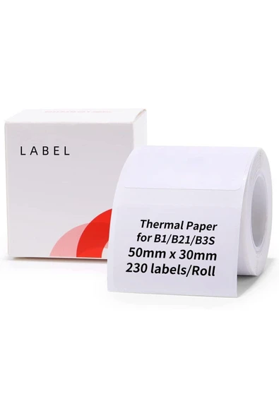 Niimbot T50x30mm 230 adet Beyaz Etiket (B1,B21S,B3S) ürün görseli