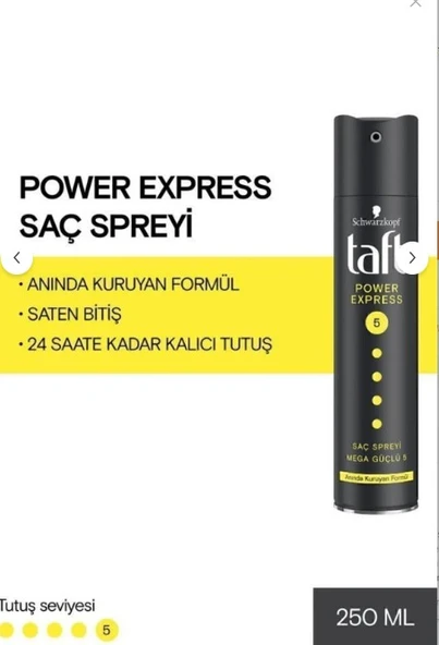 Taft Saç Spreyi 250 Ml Power Express Yeni ürün görseli 1