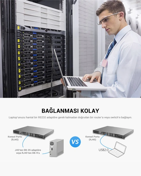 UGREEN USB Ethernet RJ45 Dönüştürücü Kablo 3 Metre, 60813 - 4