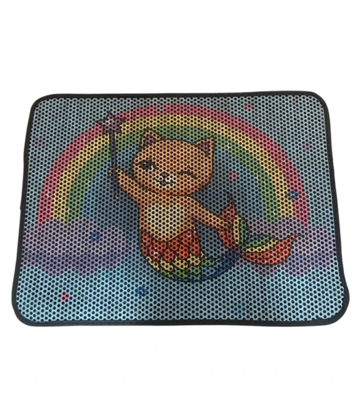 Xxl Büyük Boy 80cm X 60cm Kedi Tuvalet Kabı Önü Kum Toplayıcı Elekli Kedi Halısı Paspası DEKOR