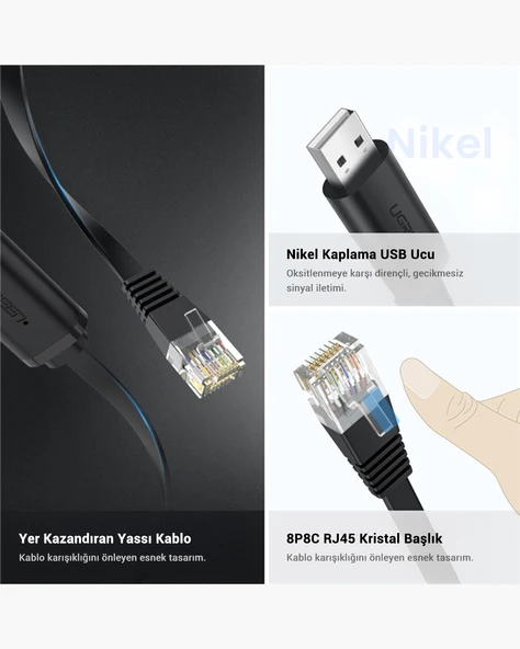 UGREEN USB Ethernet RJ45 Dönüştürücü Kablo 3 Metre, 60813 - 7