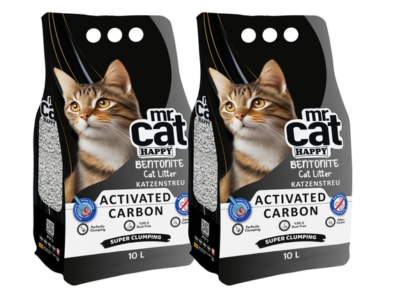 Mr. Cat Happy Aktif Karbonlu Kedi Kumu 10 L X 2 - 1