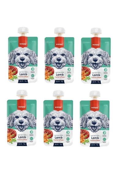 Wanpy Taze Kuzu Etli & Havuçlu Köpek Et Ezmesi 90 Gr. X 6 Adet - 1