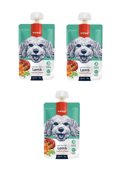 Wanpy Taze Kuzu Etli & Havuçlu Köpek Et Ezmesi 90 Gr. X 3 Adet - 1