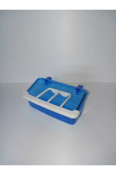 T-Pet 1.kalite Mavi Renk Izgaralı Yemlik 10cm ürün görseli 1