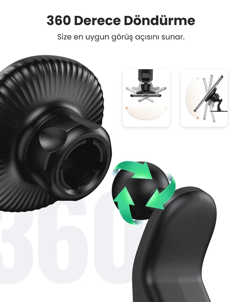 UGREEN Manyetik Mıknatıslı Araç İçi Telefon Tutucu, Siyah, 80785 - 6