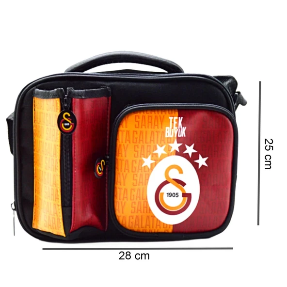 Galatasaray 5 Yıldızlı Tek Büyük Suni Deri Beslenme Çantası (25685) - Resim 2