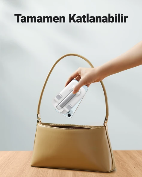 UGREEN Katlanabilir Çok Açılı Yükseklik Ayarlı Telefon Standı, Beyaz, 20434 - 5