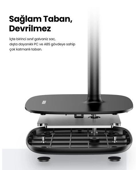 UGREEN Masaüstü Boyu Ayarlanabilir Telefon Tutucu Stant, Beyaz, 80358 - 6