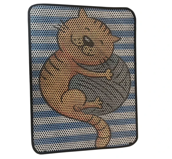 Xxl Büyük Boy 80cm X 60cm Kedi Tuvalet Kabı Önü Kum Toplayıcı Elekli Kedi Halısı Paspası DEKOR