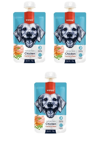 Wanpy Taze Tavuklu&havuçlu Köpek Et Ezmesi 90 gr X 3 Adet - 1