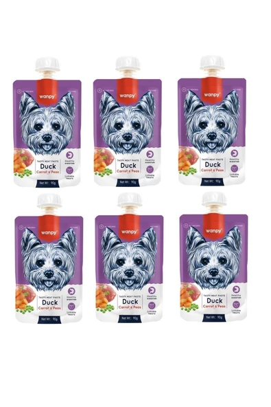 Wanpy Taze Ördekli & Havuçlu Köpek Et Ezmesi 90 Gr. X 6 Adet - 1