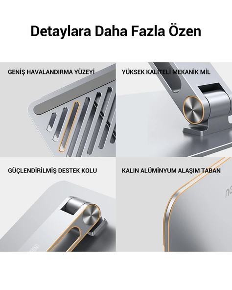 UGREEN Yükseklik ve Açı Ayarlı Alüminyum Tablet Notebook Standı, 40291 - 3