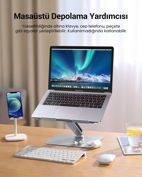 UGREEN Yükseklik ve Açı Ayarlı Alüminyum Tablet Notebook Standı, 40291 - 7