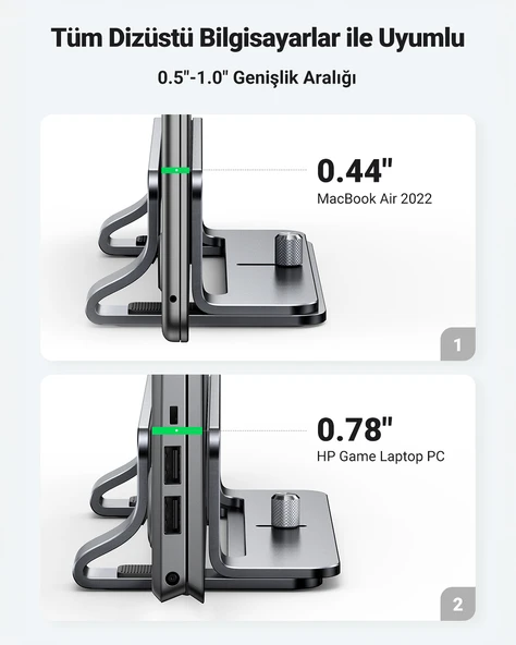 UGREEN Alüminyum Notebook Macbook Dikey Masaüstü Standı, 20471 - 5