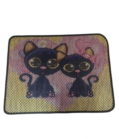 Xxl Büyük Boy 80cm X 60cm Kedi Tuvalet Kabı Önü Kum Toplayıcı Elekli Kedi Halısı Paspası DEKOR