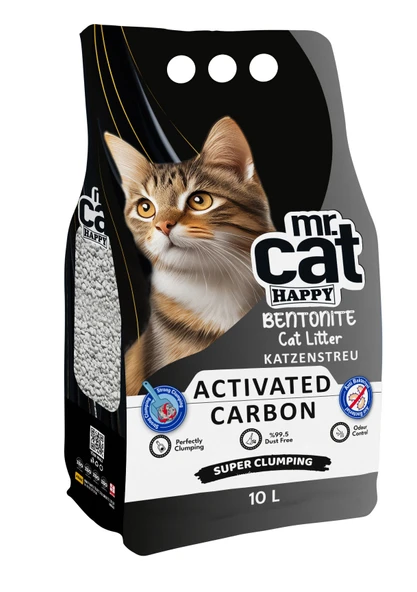 Mr. Cat Happy Aktif Karbonlu Kedi Kumu 10 L - 1