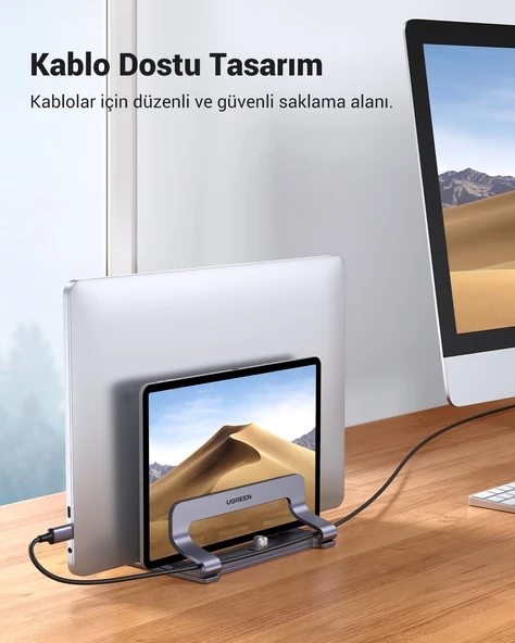 UGREEN Alüminyum Çift Yuvalı Notebook Macbook Dikey Masaüstü Standı, 60643 - 6