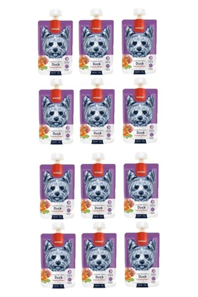 Wanpy Taze Ördekli & Havuçlu Köpek Et Ezmesi 90 Gr. X 12 Adet - 1