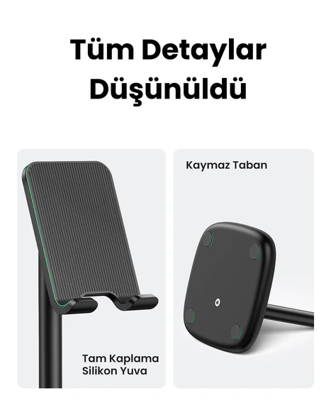 UGREEN Masaüstü Boyu Ayarlanabilir Telefon Tutucu Stant, Beyaz, 80358 - 7