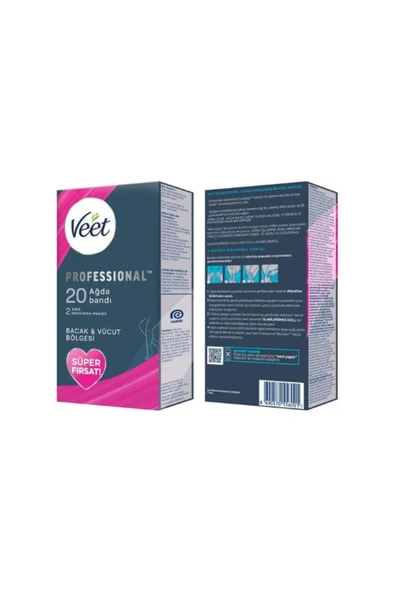 Veet Professional Hassas Ciltler için Bacak ve Vücut Bölgesi 20'li Sir Ağda Bandı - 2
