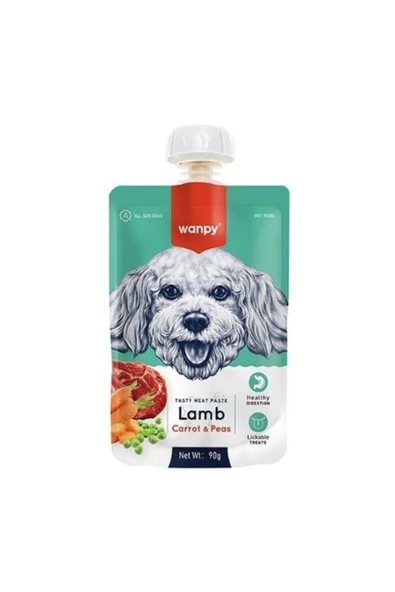 Wanpy Kuzu Etli Ve Havuçlu Ezme Köpek Ödülü 90 gr ürün görseli