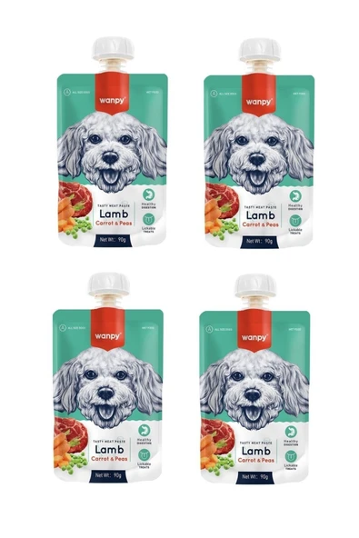 Wanpy Taze Kuzu Etli & Havuçlu Köpek Et Ezmesi 90 Gr. X 4 Adet - 1
