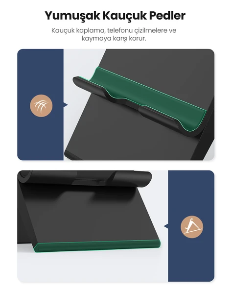 UGREEN Yükseklik Ayarlı Telefon Tutucu Standı, Siyah, 80903 - 4