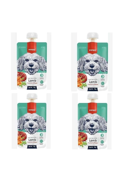 Wanpy Neo Pet Market Wanpy Taze Kuzulu Havuçlu Köpek Et Ezmesi Köpek Ödülü 90 gr. X 4 Adet - 1