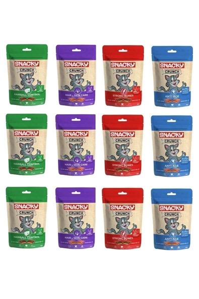 Snacky TOM&JERRYPETSHOP- Crunch 4 Çeşit Karma Kedi Ödülü 60 Gr. X 12 Adet ürün görseli 1