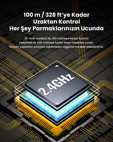 UGREEN Lazer Presenter Kablosuz Sunum Kumandası, 50654 - 2