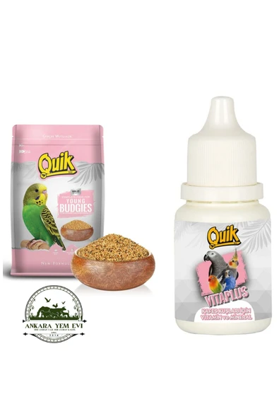 Quik Yavru Muhabbet Kuşu Yemi ve Vitamini Süper 2' li