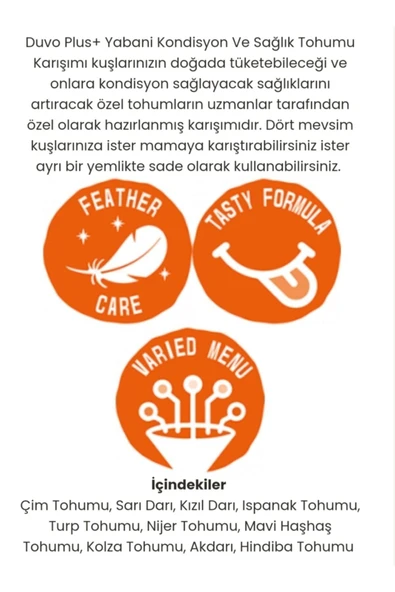 Duvo Plus Yabani Kondisyon Ve Sağlık Tohumu Karışımı 500 gr - Resim 3