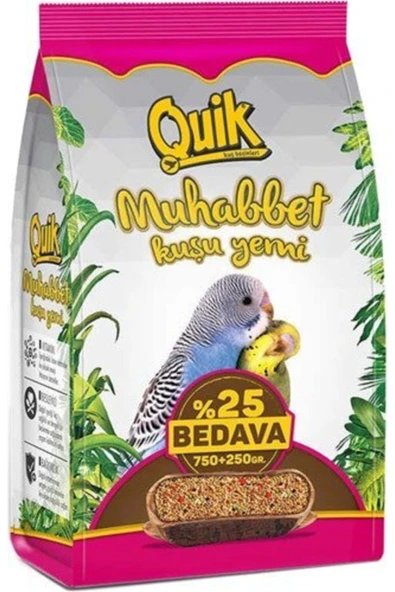 Quik Muhabbet Kuşu Yemi 750 gr + 250 gr ürün görseli 1