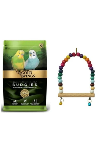 Gold Wings Premium Muhabbet Kuş Yemi 1 kg + Kuş Salıncağı ürün görseli 1