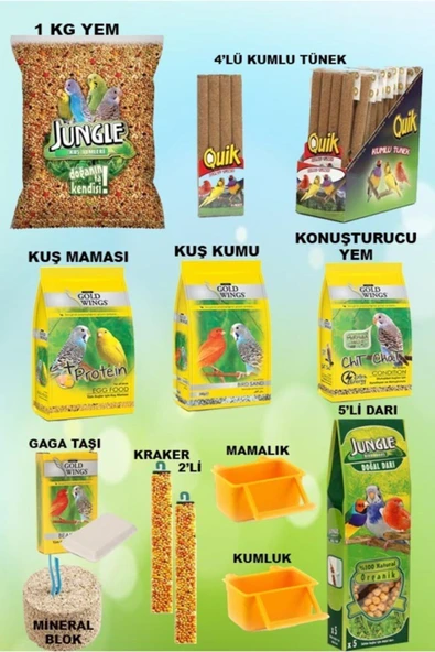 Jungle 12 Parça Muhabbet Kuşu Yem Vitamin Seti ürün görseli 1