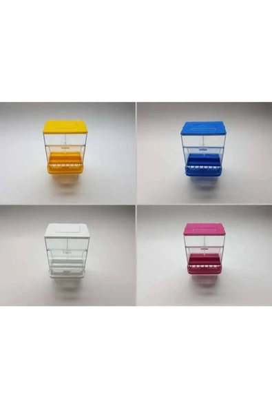 T-Pet Muhabbet Kuşu Beyaz Akıllı Yemlik Ara Bölmelı A Kalite Sert Plastik Akıllı Yemlik ürün görseli 1