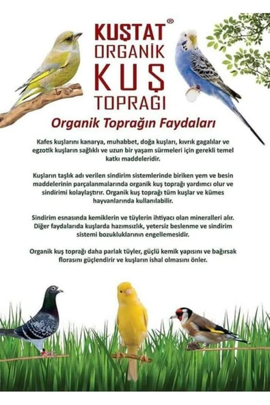 Kuştat Organik Kuş Toprağı 1 Litre - Resim 2