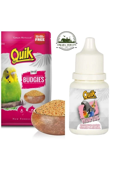 Quik Muhabbet Kuşu Yemi ve Vitamini Süper 2"li ürün görseli 1