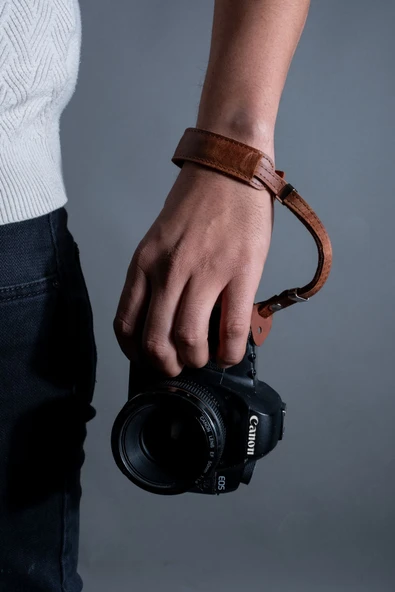 saraci leather craft Tüm Fotoğraf Makineleri İle Uyumlu Deri El Askısı - 5