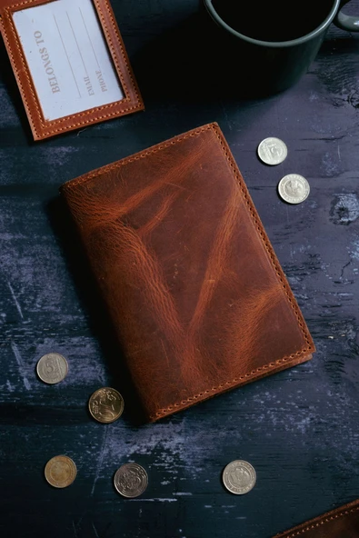 saraci leather craft Hakiki Deri Pasaportluk ve Kartlıklı Cüzdan - 10