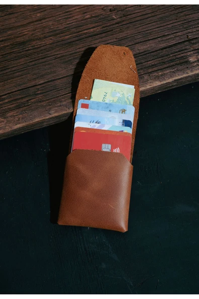 saraci leather craft Hakiki Deri Minimal Kartlık, Süper Slim Deri İnce Model Kredi Kartı & Kartvizitlik - 5