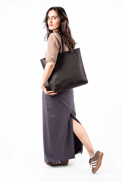 saraci leather craft Kadın Büyük Çanta, Tote Bag , Hakiki Deri Çanta - 1