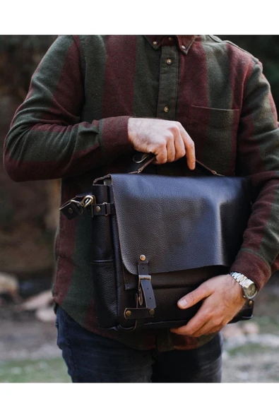 saraci leather craft Deri Erkek Çantası Evrak ve Laptop Çantası Özel Üretim - 5