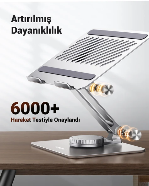 UGREEN Yükseklik ve Açı Ayarlı 360 Derece Döndürülebilir Alüminyum Tablet Notebook Standı, 90849 - 4