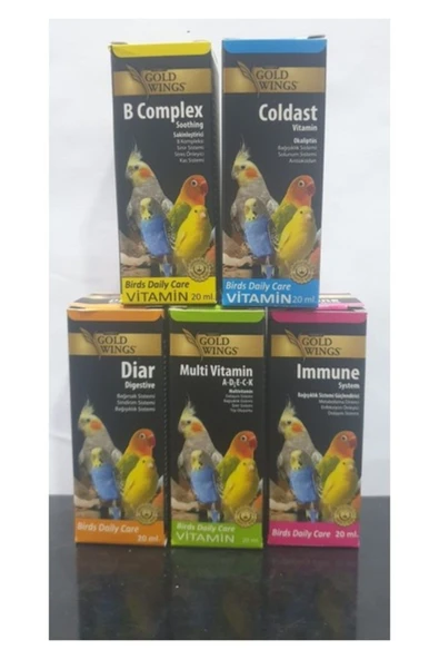 Gold Wings Premium Gold Wings Gold Wings 5 Li Vitamin Seti Tüm Kuşlar Için - Resim 2