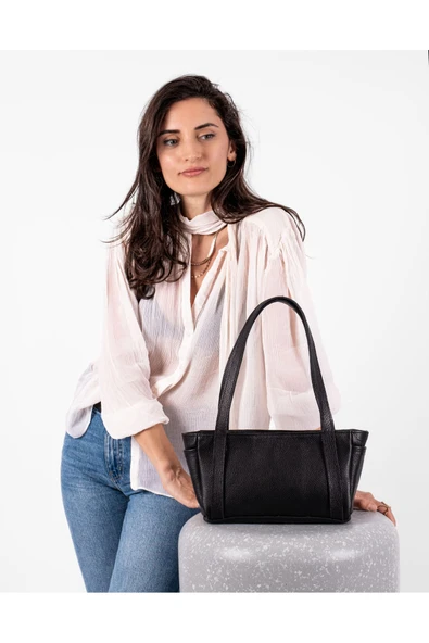 saraci leather craft Saraci Hakiki Deri Kadın Omuz Çantası – Minimalist – Ayarlanabilir Askılı Şık Günlük Çapraz Çanta - 7