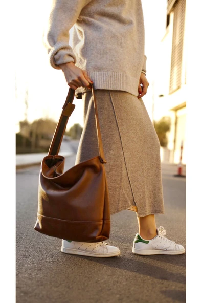 saraci leather craft Premium Deri Tote Bag, Büyük  Kadın Omuz Çantası– Geleneksel Üretim, Kaliteli Aksesuar ve Astar - 1